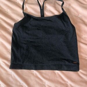 PINK Victoria's Secret Black Sleeveless Crop Camisole
